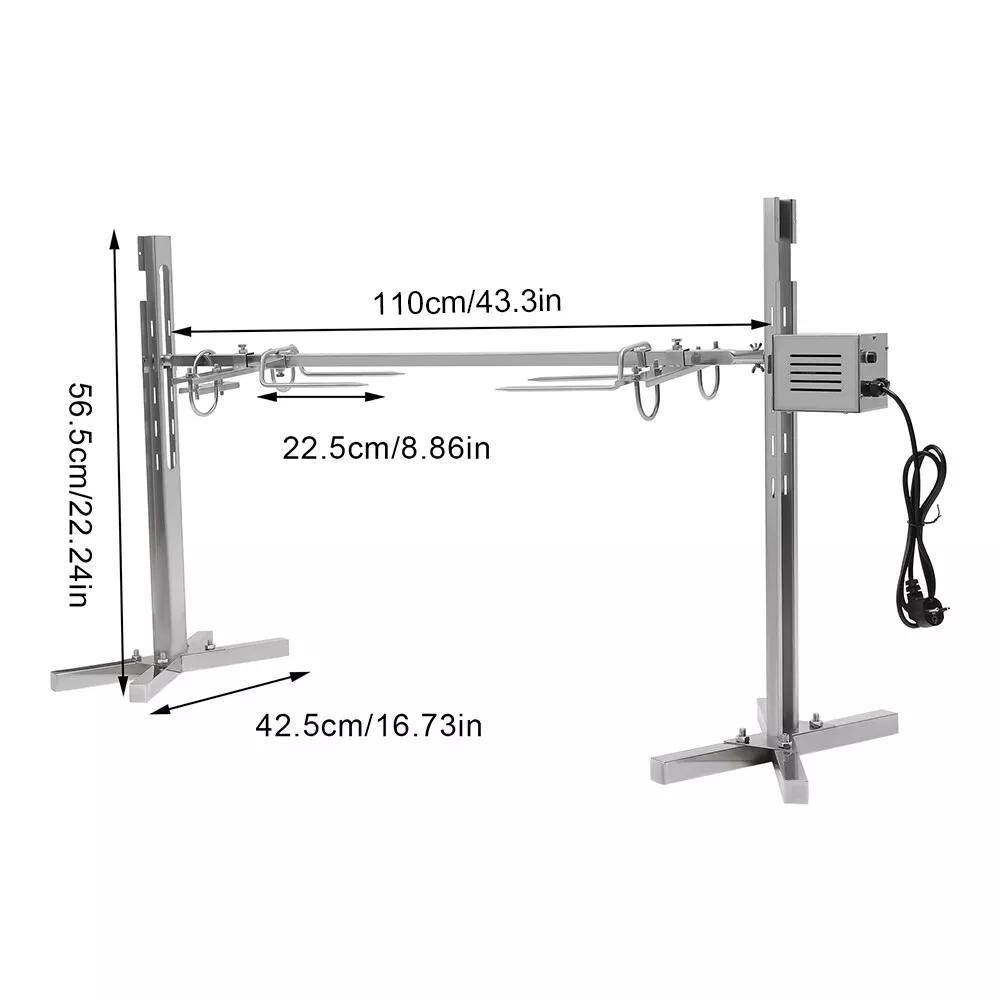 Heavy Duty Stainless Steel Rotisserie Set - 30kg Capacity, Ideal for Home & Restaurant BBQs