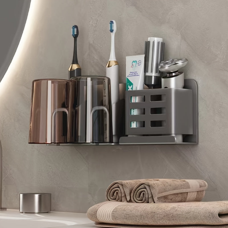 Wall Mountable Aluminum Electric Toothbrush & Razor Holder for Bathrooms - No Electricity Needed