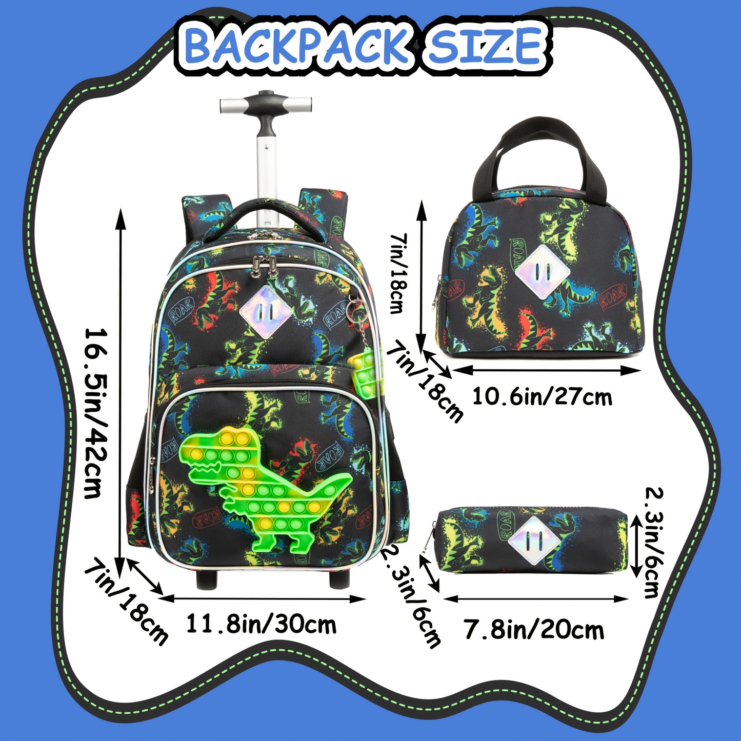 Meetbelify Rolling Backpack for Boys with Wheels - Perfect for Ages 6-8