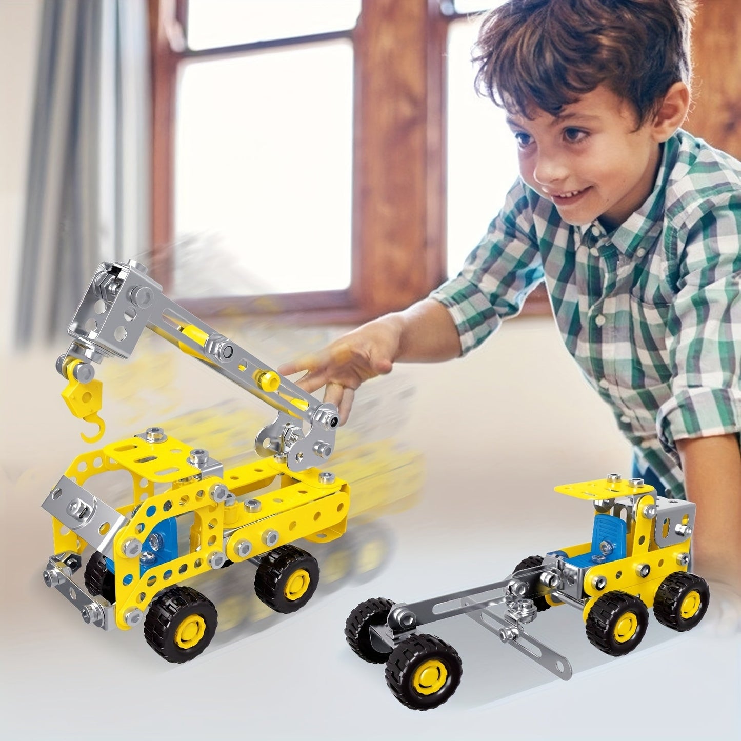 3D Metal Excavator Puzzle Building Kit for Kids - STEM Construction Vehicle Toys
