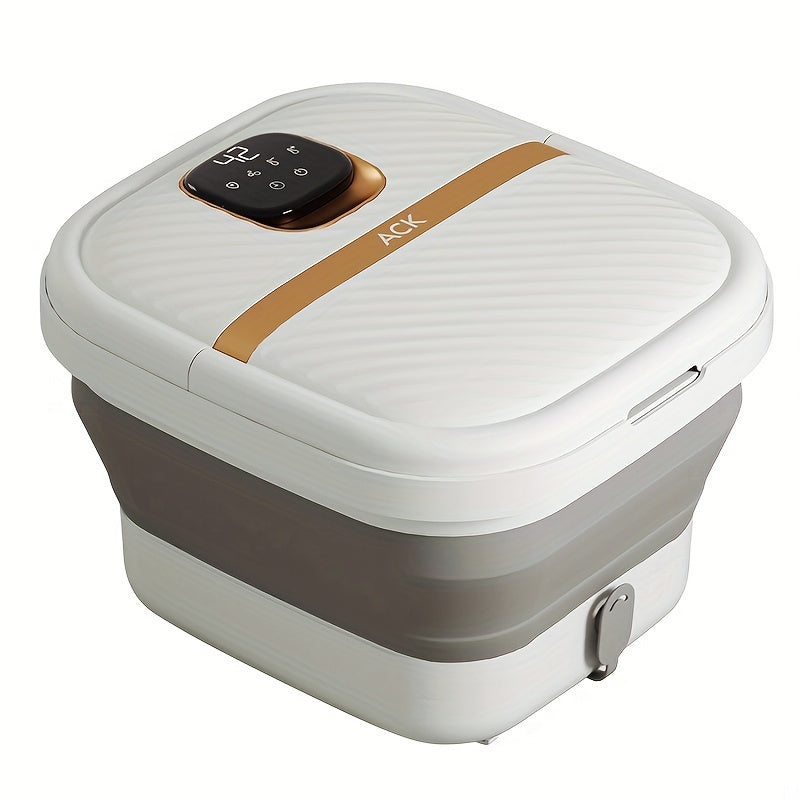 Electric Home Foot Bath - British Style, Adjustable Temperature, White & Gold