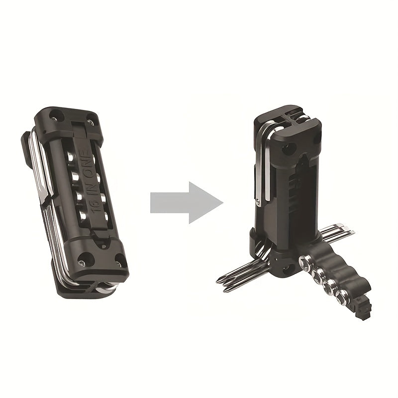 16-in-1 Multi-Purpose Tool Kit - Portable Heavy-Duty Repair Set for Vehicles & Outdoor Cycling