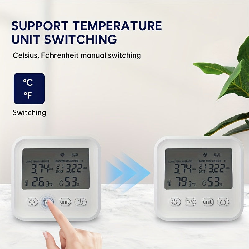 ANJKFLUR Radon Detector - High Sensitivity Continuous Monitor with USB-Powered Detection for Home and Office