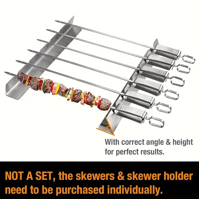 Durable 2pcs Skewer Rack - Stainless Steel BBQ Holder for Parties & Camping