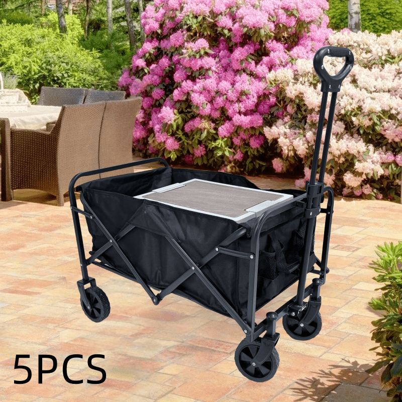 5pcs/1pc Camping Folding Cart with 360° Wheels for Beach Trips