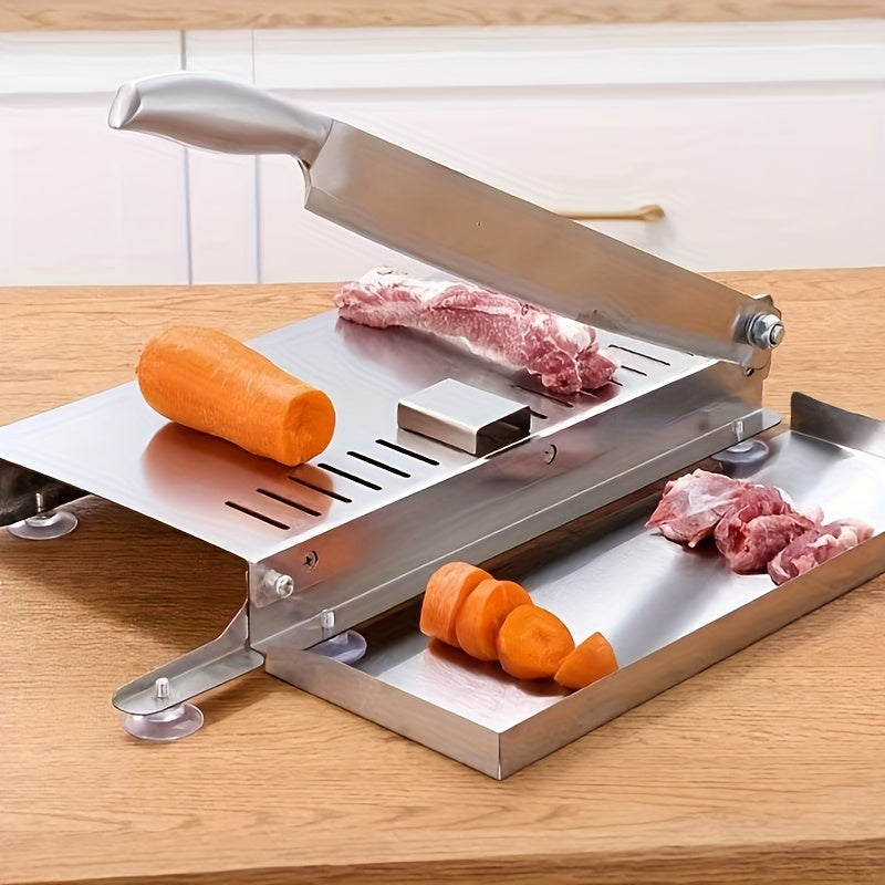 Easy-Clean Stainless Steel Manual Meat Slicer – Slice Frozen Beef, Vegetables & Bones Effortlessly | No Power Needed, Durable Kitchen Gadget