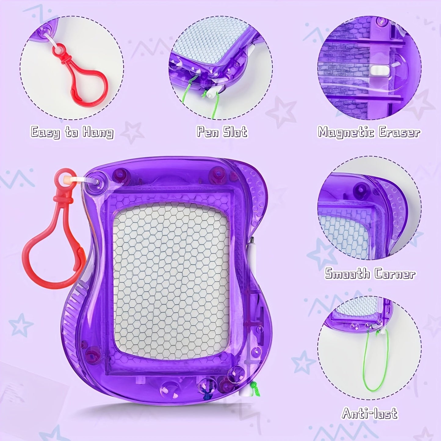 10pcs Mini Magnetic Drawing Boards with Pens & Keychains - Ideal for Party Favors & Classroom Rewards