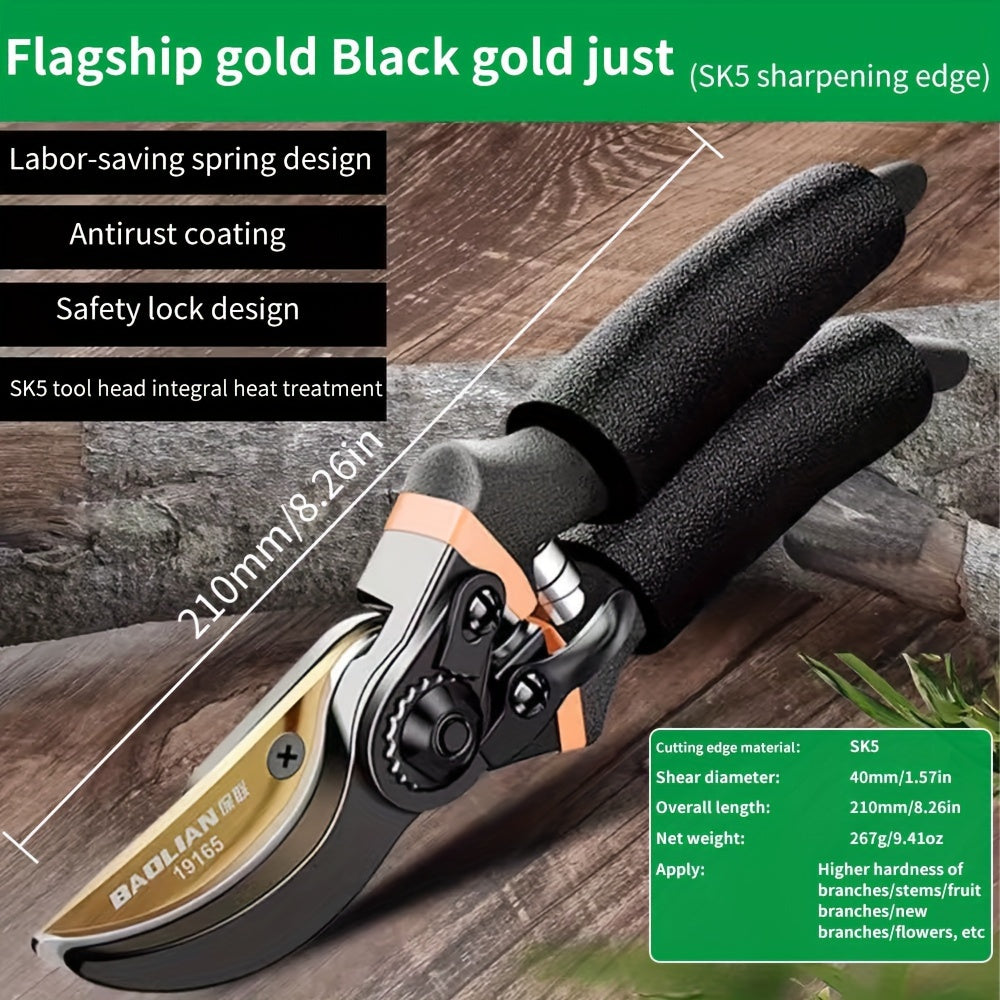 High-Quality Carbon Steel Pruning Scissors for Garden, Tree, and Flower Care