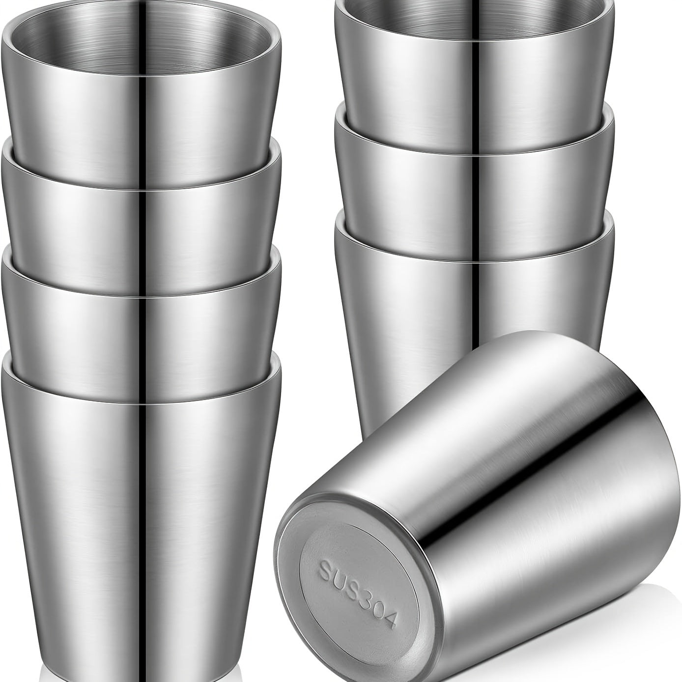5pcs Stainless Steel Insulated Tumbler Cups 10oz - Durable & Stackable Metal Mugs for Hot & Cold Drinks