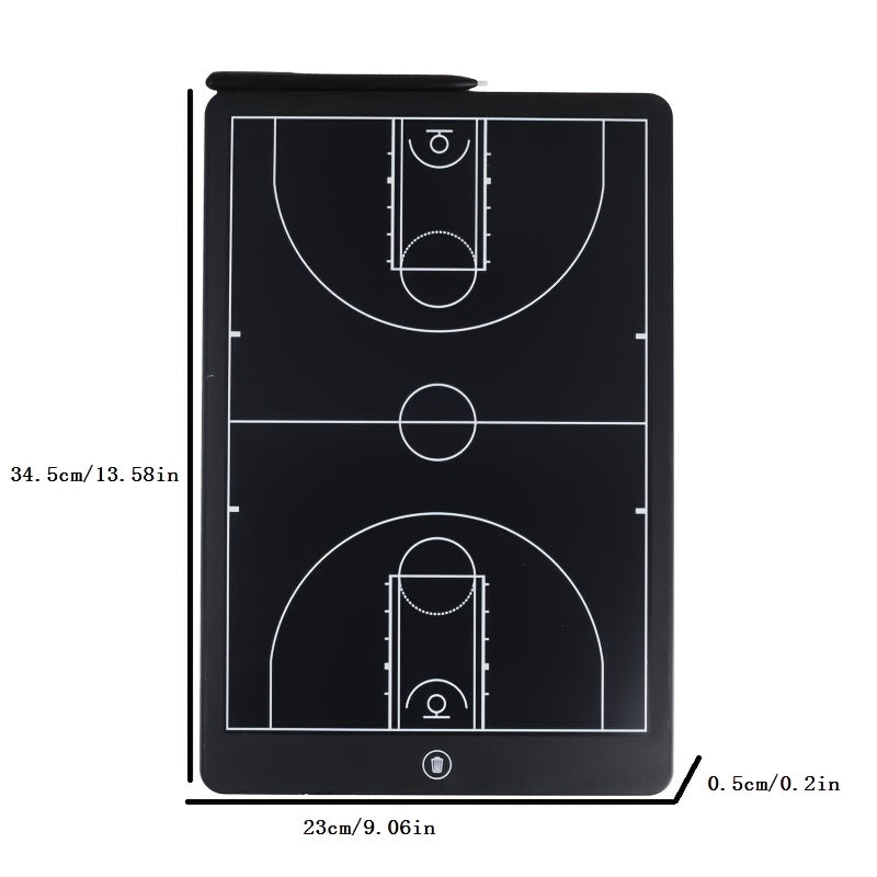 16-Inch Electronic Coach Tablet for Soccer & Basketball - Dual-Sided Field Layout
