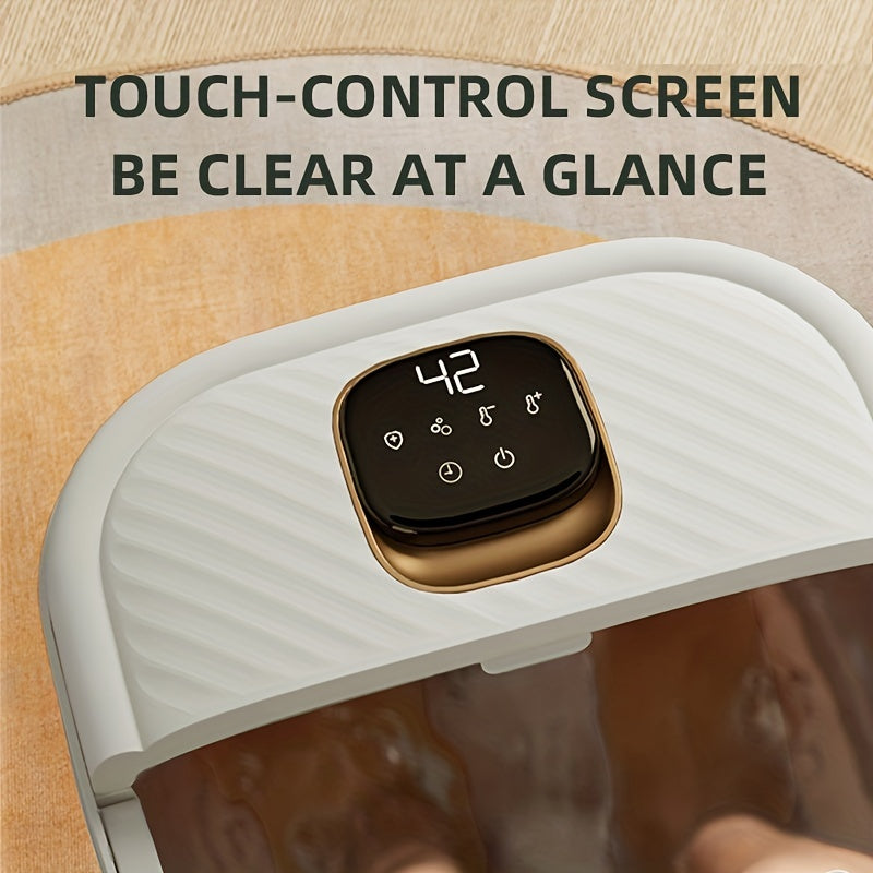 Electric Home Foot Bath - British Style, Adjustable Temperature, White & Gold