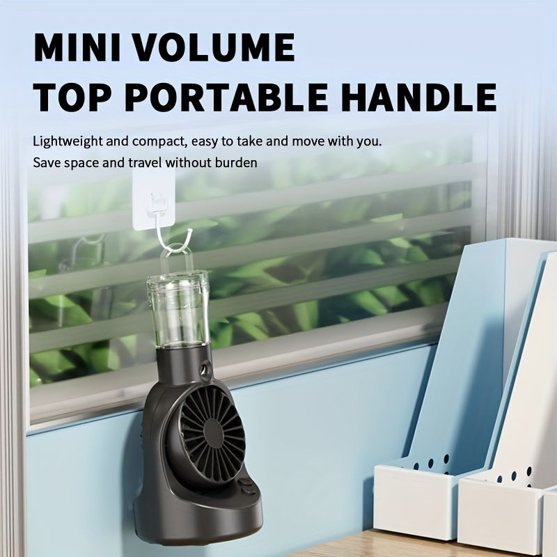 SENBOWE 2-in-1 USB Fan & Humidifier - Portable, Quiet, 4 Speeds, Adjustable Humidity - Ideal for Home & Office