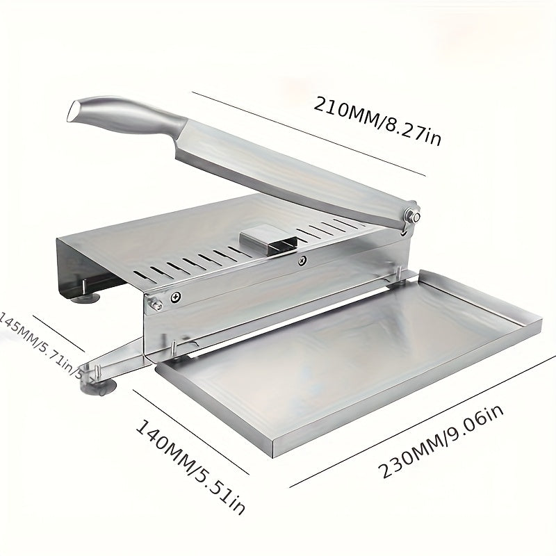 Easy-Clean Stainless Steel Manual Meat Slicer – Slice Frozen Beef, Vegetables & Bones Effortlessly | No Power Needed, Durable Kitchen Gadget
