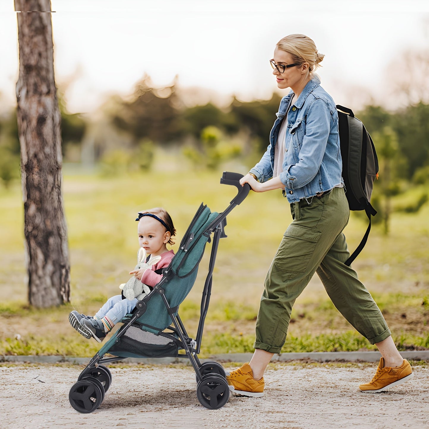 Lightweight Foldable Baby Travel Stroller with Sun Canopy & Storage - Compact & Sturdy for Infants & Toddlers - Ideal for Travel & Shopping