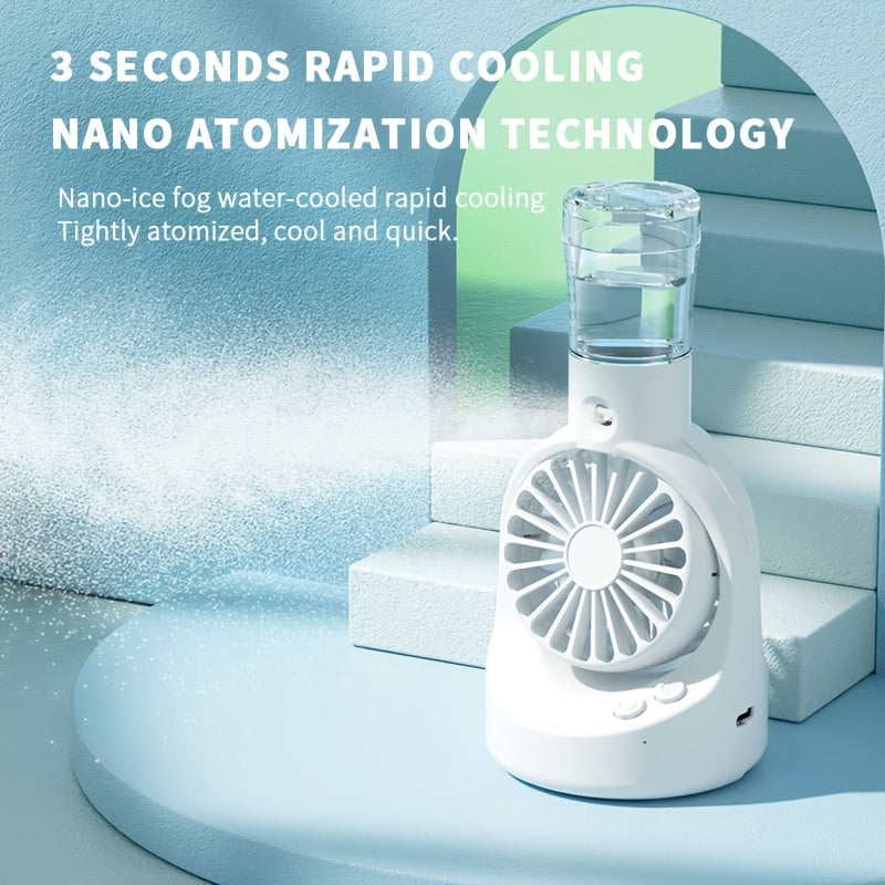 SENBOWE 2-in-1 USB Fan & Humidifier - Portable, Quiet, 4 Speeds, Adjustable Humidity - Ideal for Home & Office