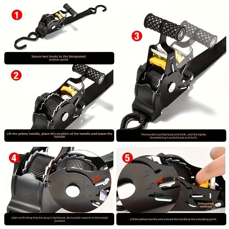 Heavy-Duty Aluminum Strap - Automatic Retractable 3.3m, 680KG Strength with Yellow Buckle