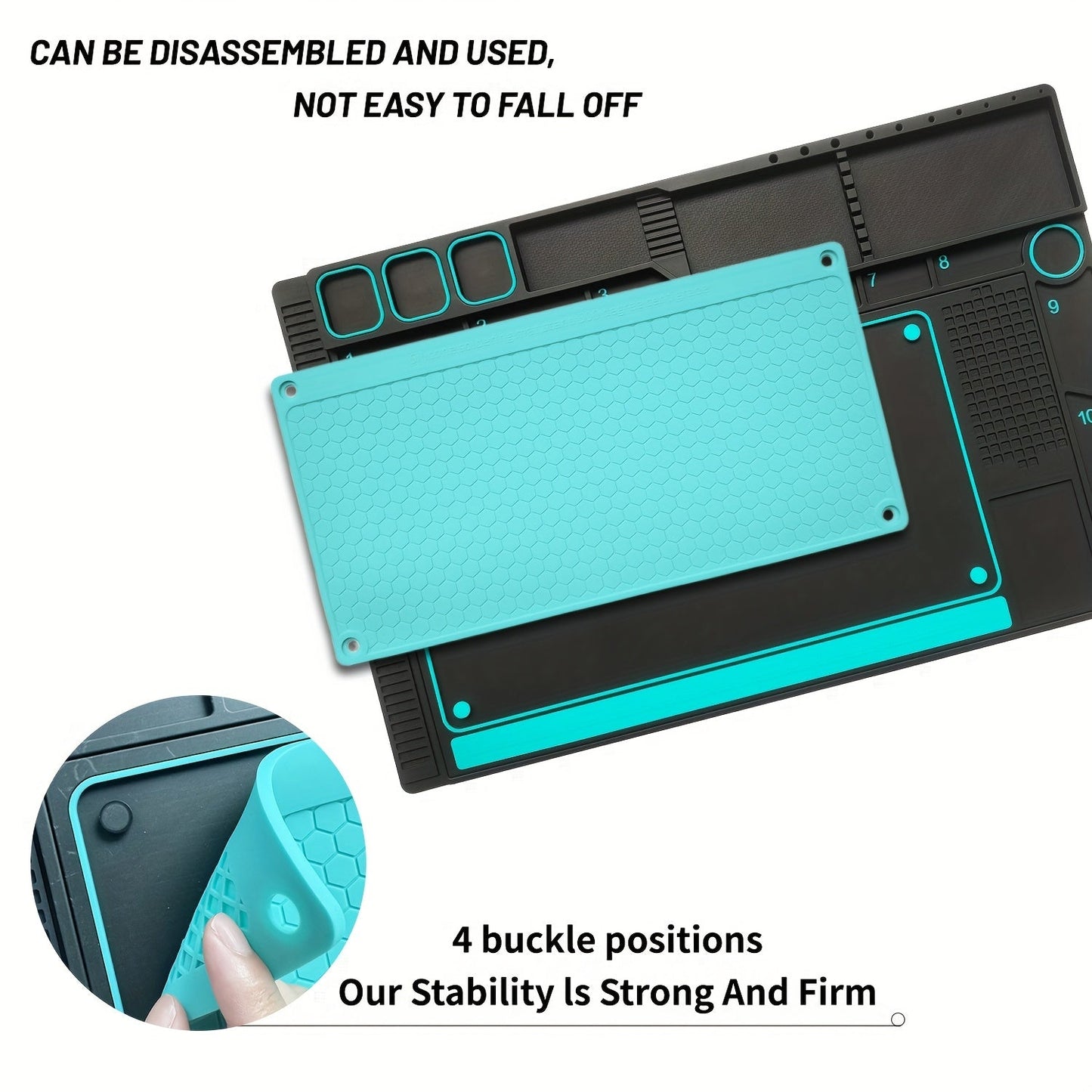 Heat Resistant Silicone Soldering Mat with Magnetic Sections for Phone Repair