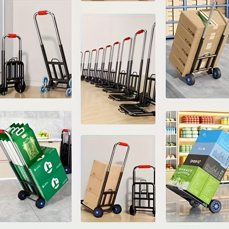 Folding Trolley for Home & Travel - Portable Grocery Cart