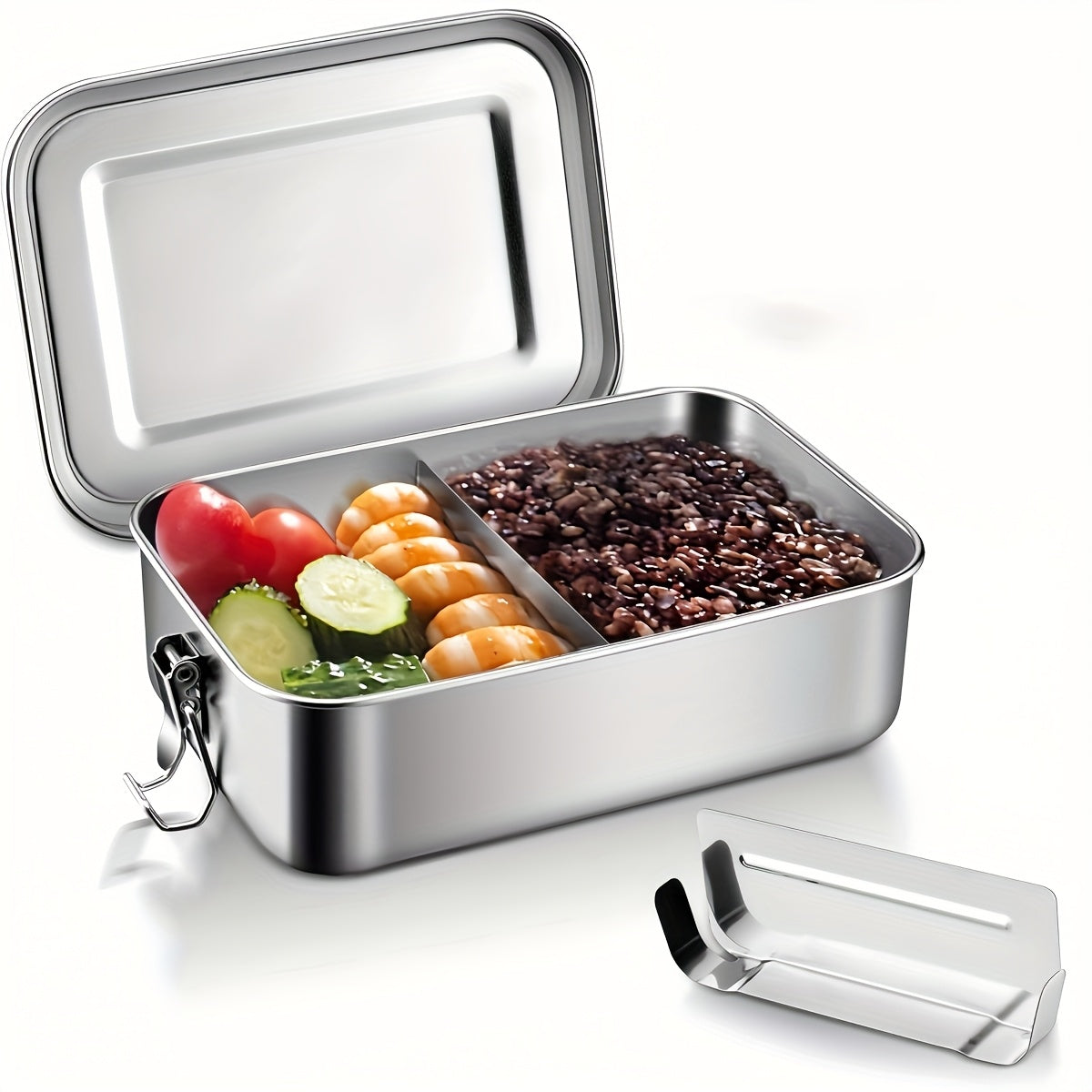 304 Stainless Steel Leak-Proof Lunch Box with Dividers - 1400ml/850ml, Oven & Refrigerator Safe