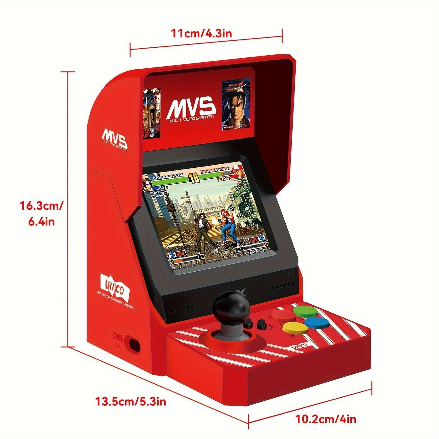 UNICO SNK MVS Mini Arcade - 45 Classic NeoGeo Games, USB Powered, Retro Gaming Console