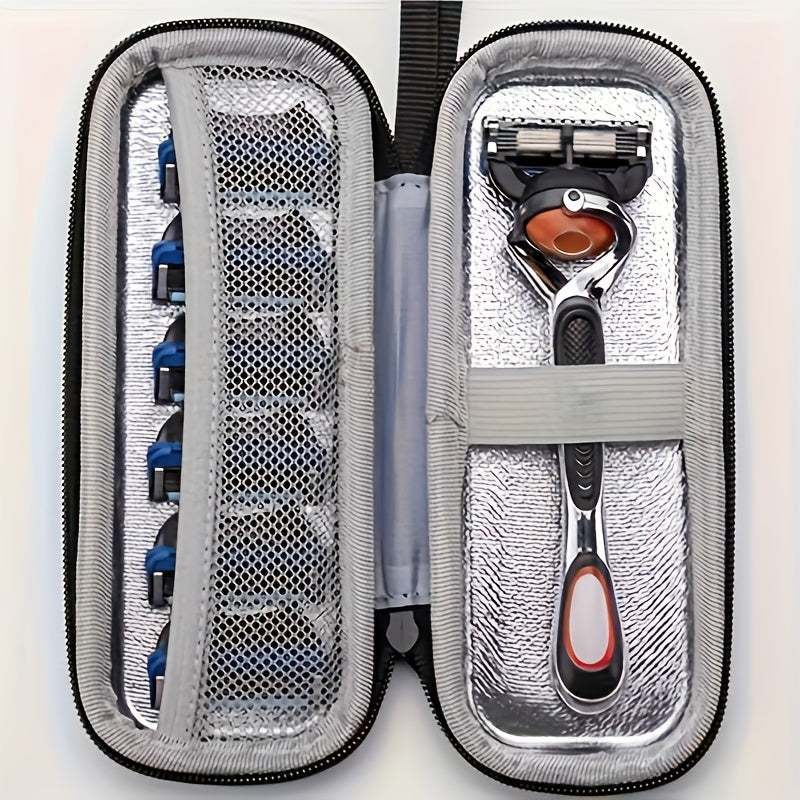 Vintage Razor Storage Bag - EVA Hard Shell & Polyester, Perfect for Shaver Organization