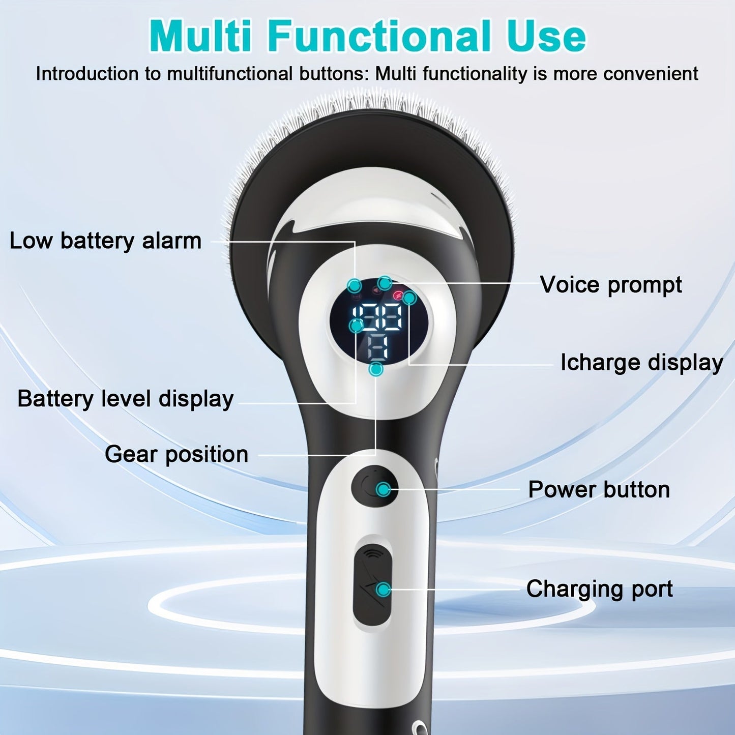 11pcs Electric Rotating Floor Brush Set - Wireless & Rechargeable with 11 Heads