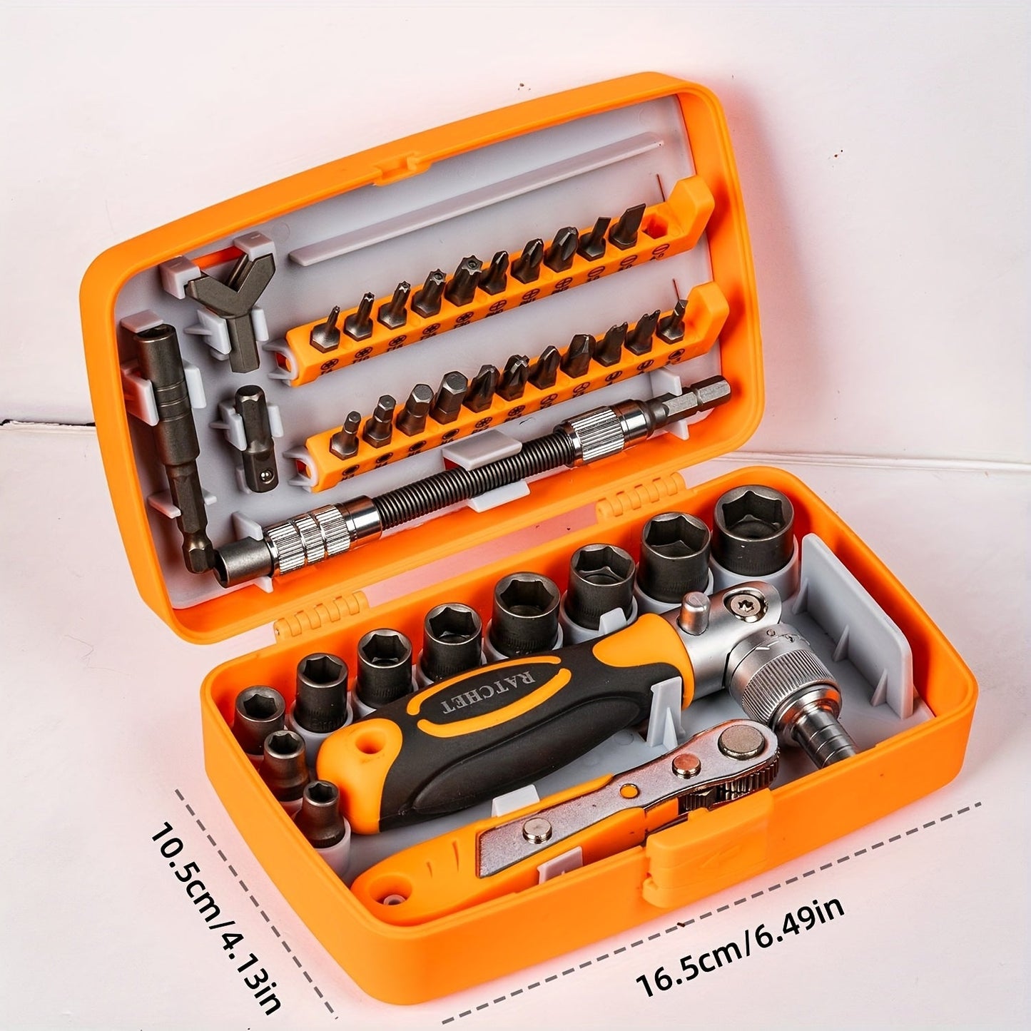 38-In-1 Ratchet Screwdriver Kit with Socket Set & Magnetic Bits | Ideal for Computers, Bicycles, Cars & More