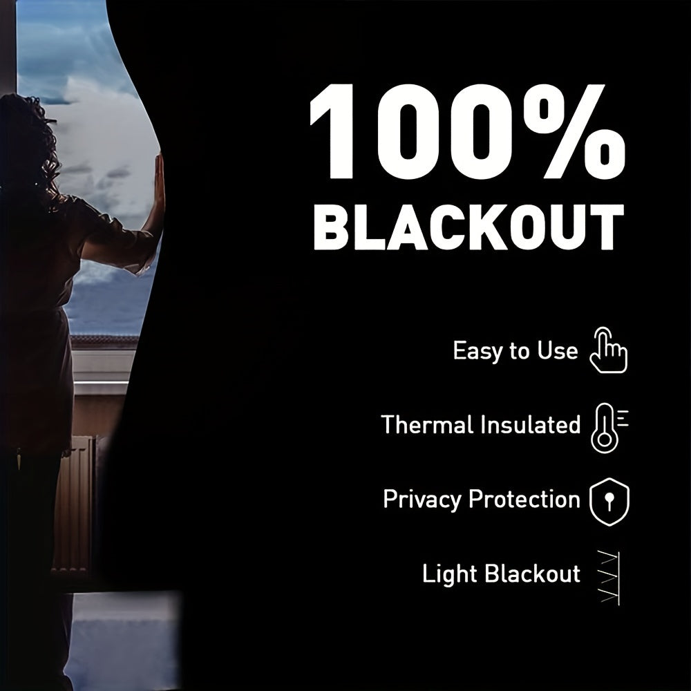 Blackout Curtains for Bedroom & Travel | Portable No-Drill Insulated Shades