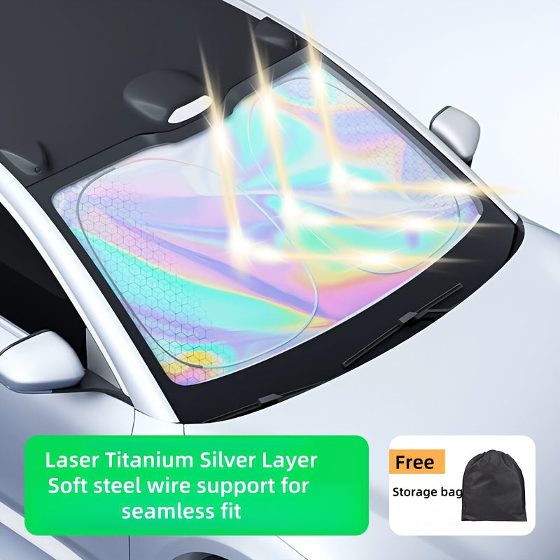 Titanium Silver Alloy Laser Sunshade for Car - UV Protection & Heat Insulation