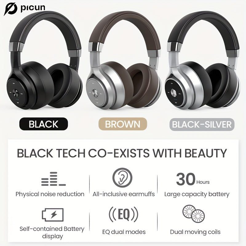 Picun P28X 60H Wireless Headphones - Hi-Fi Sound, Gaming & Movie Ready