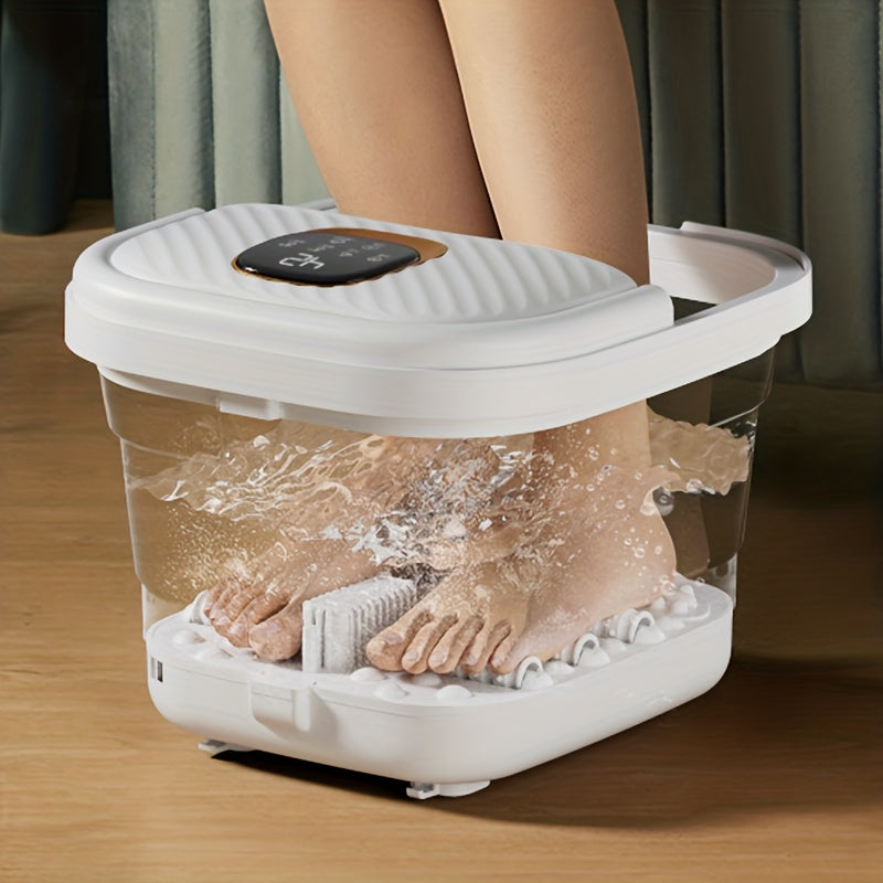 Electric Home Foot Bath - British Style, Adjustable Temperature, White & Gold