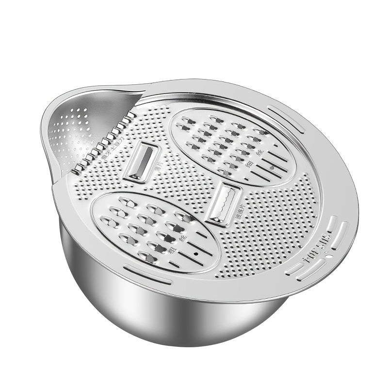 Premium 304 Stainless Steel Colander - Food-Safe Rice & Vegetable Washing Basin with Efficient Drain Basket