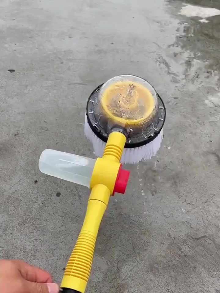 360° Rotating Car Wash Brush Kit with Soap Dispenser - Versatile Microfiber Cleaning for Vehicles, Yard, and Pets