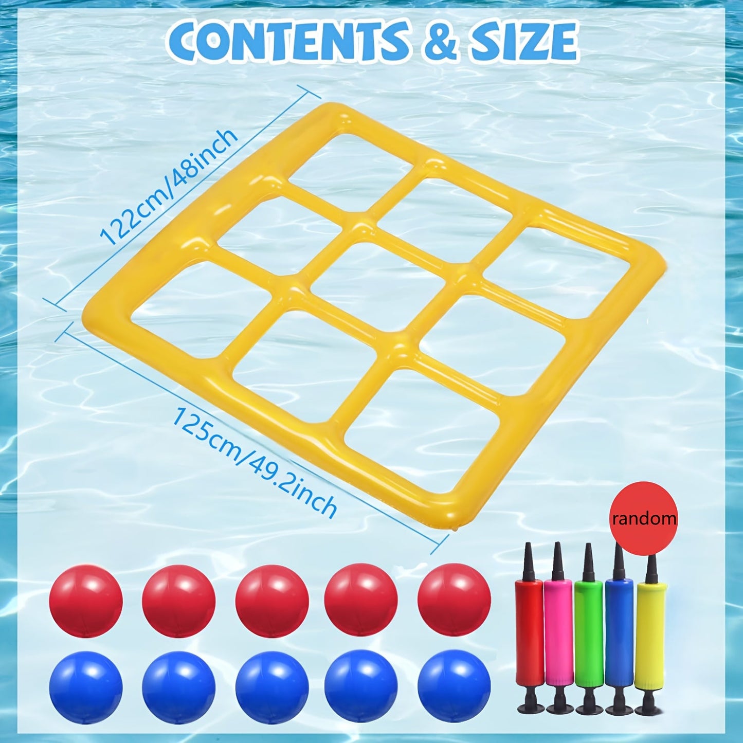 Inflatable Water Toss Game Set for Pool Parties - Fun for 2-10 Players