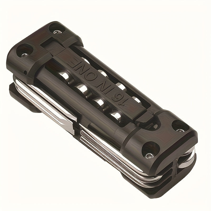 16-in-1 Multi-Purpose Tool Kit - Portable Heavy-Duty Repair Set for Vehicles & Outdoor Cycling