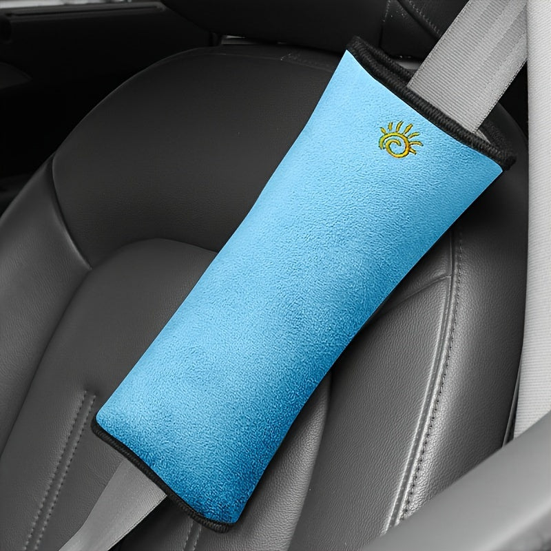 Child Safety Seat Shoulder Protector - Extra Soft, Lightweight, Grey Velvet Cushion