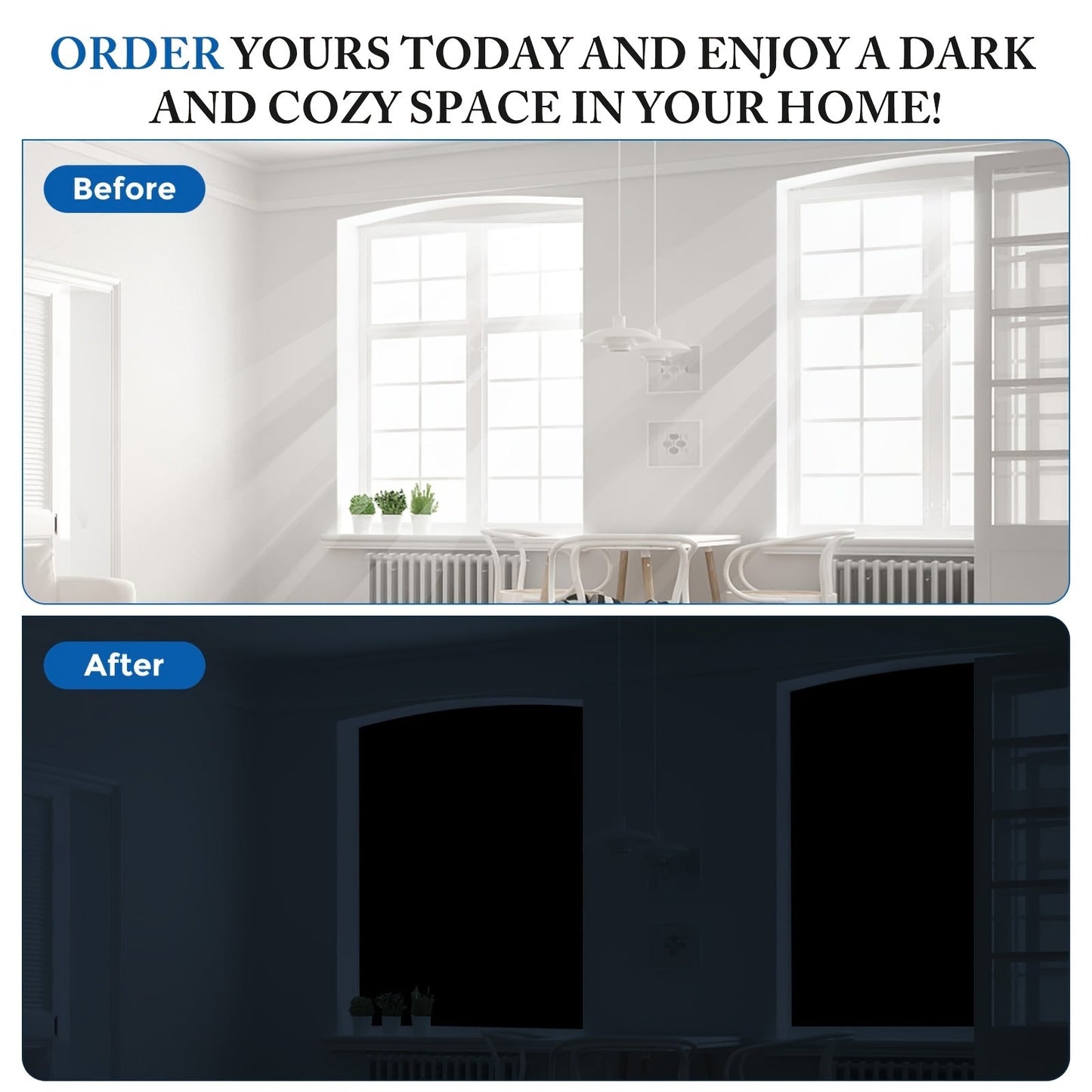 Blackout Curtains for Bedroom & Travel | Portable No-Drill Insulated Shades