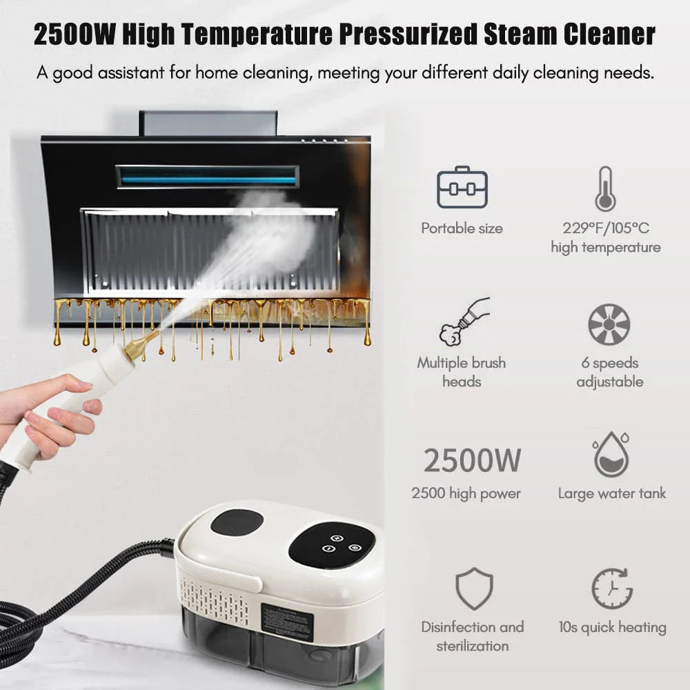 2500W High-Pressure Intelligent Steam Cleaner for Home & Car