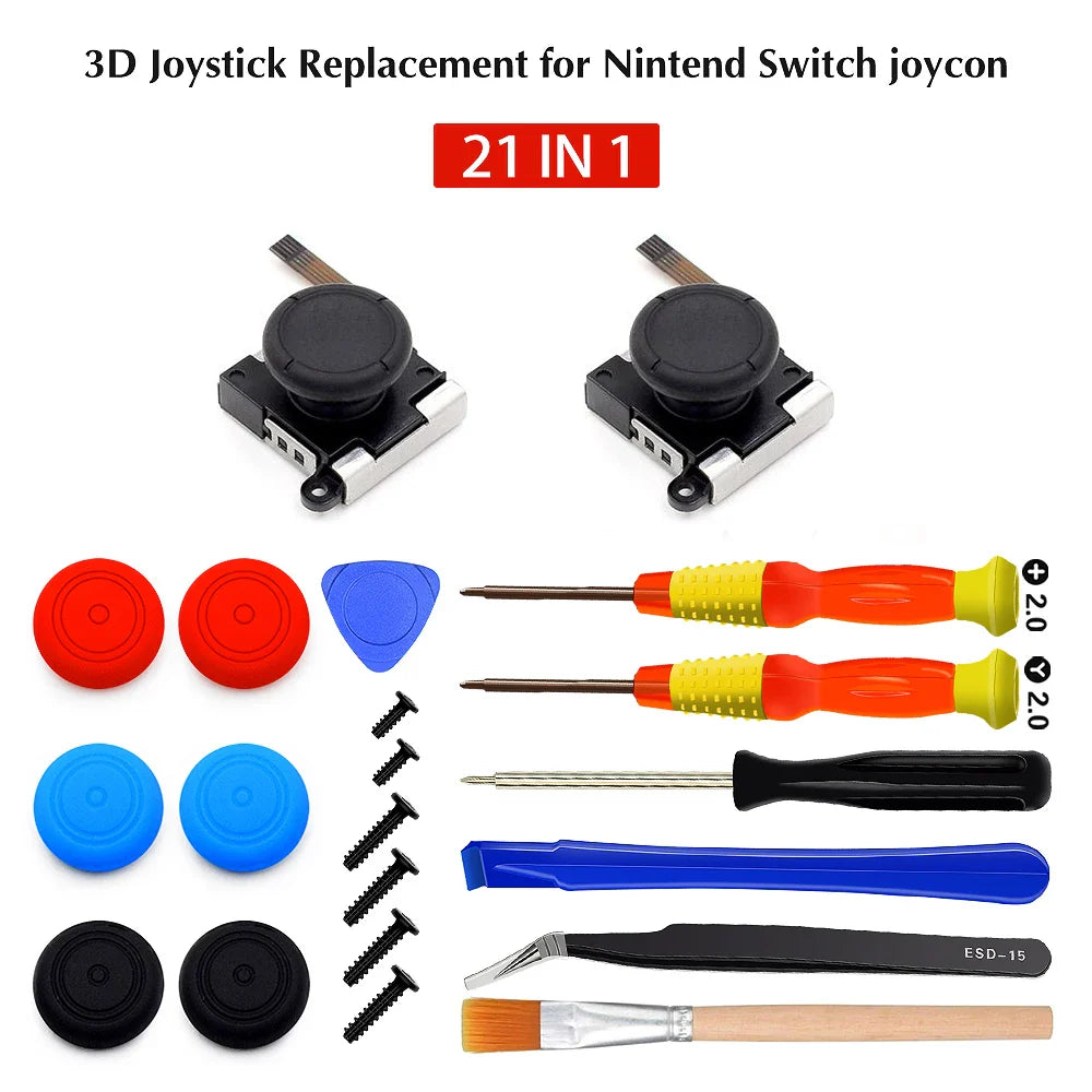 25-in-1 Joycon Joystick Replacement Kit for Nintendo Switch - Ultimate Repair Solution