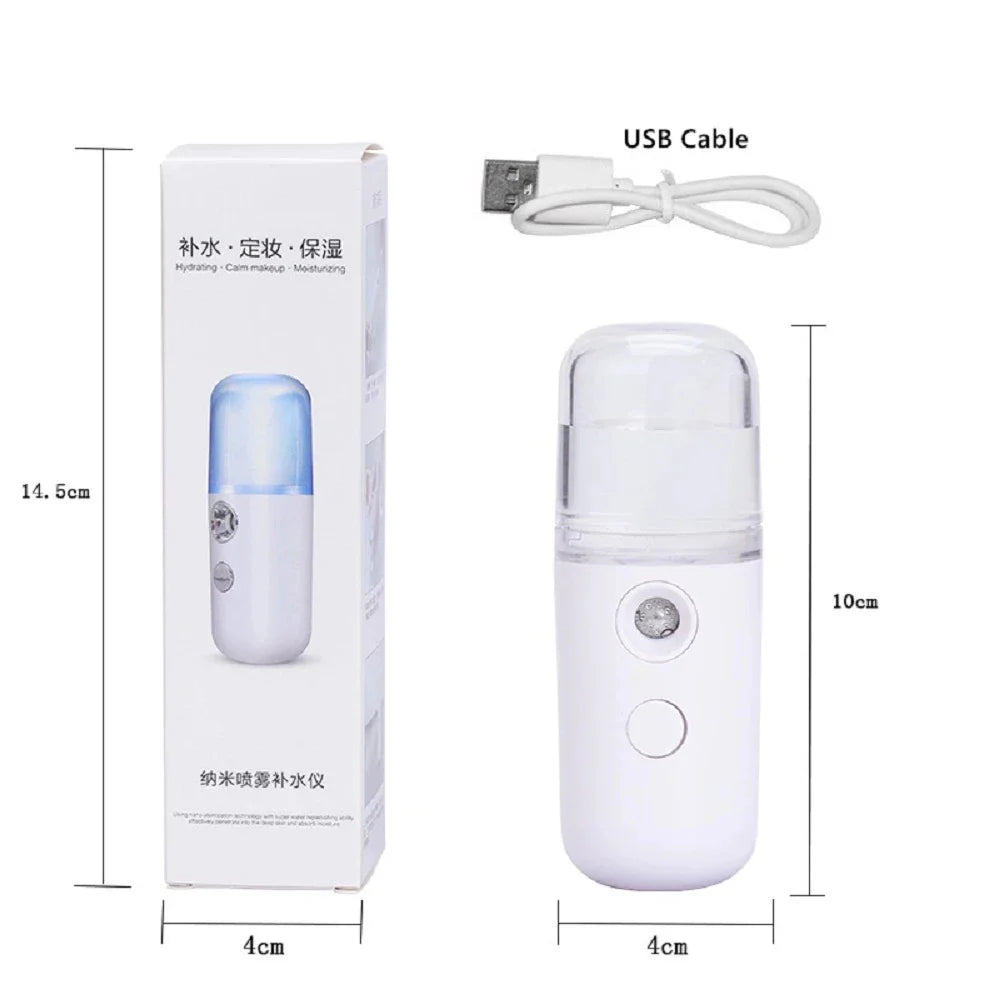 USB Mist Facial Sprayer Humidifier - Rechargeable Nebulizer for Skin Care