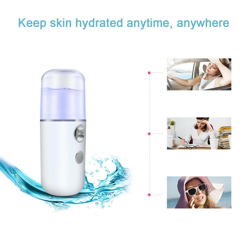 USB Mist Facial Sprayer Humidifier - Rechargeable Nebulizer for Skin Care