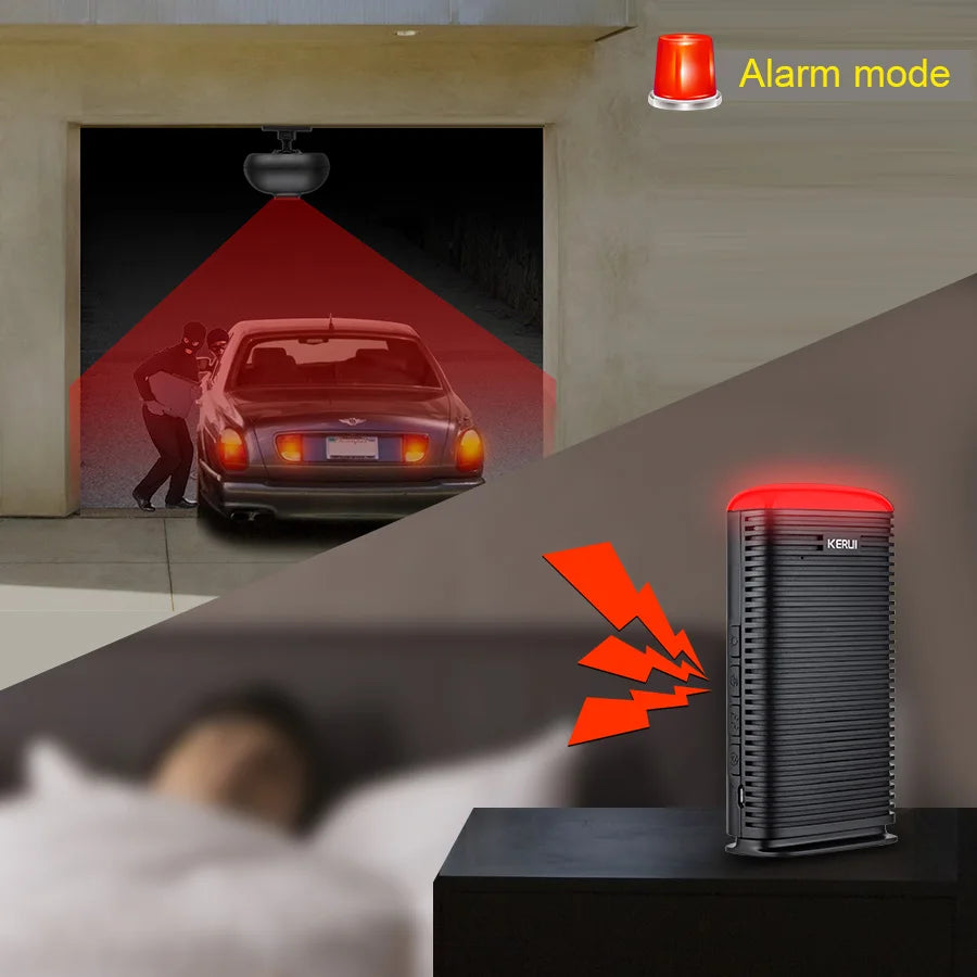 KERUI DW9 Garage Alarm Wireless Driveway Welcome Burglar Alarm Waterproof Outdoor PIR Motion Sensor Detector Security Protection
