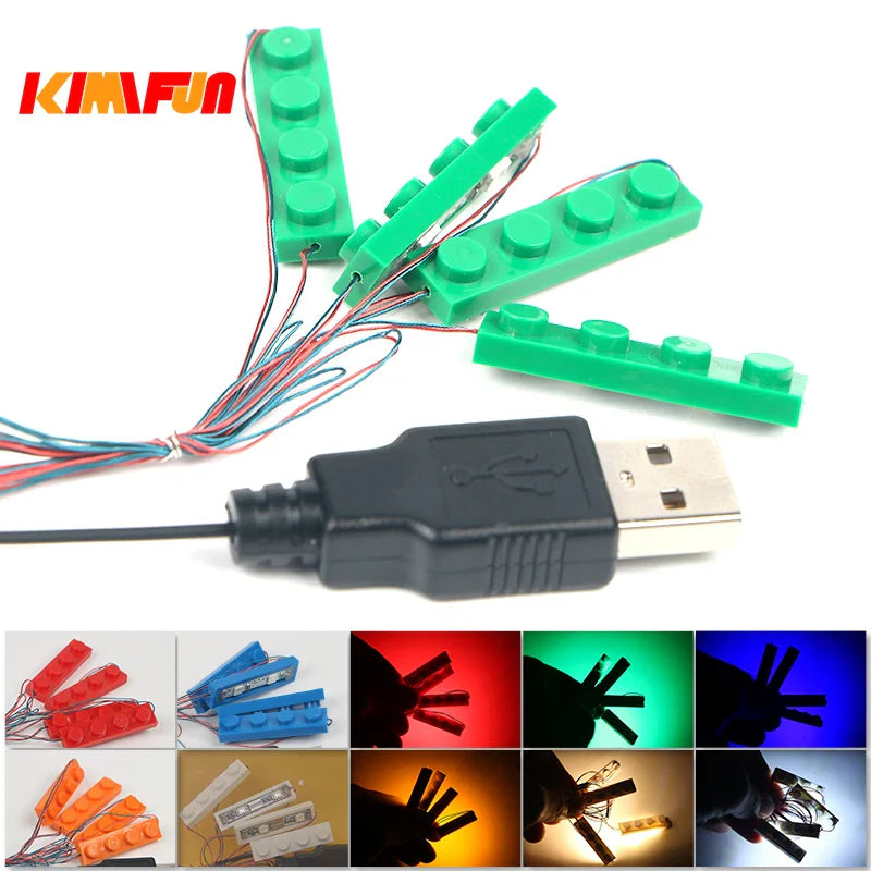 2 Sets 4-in-1 LED Light Building Block Set - USB Powered City Decoration