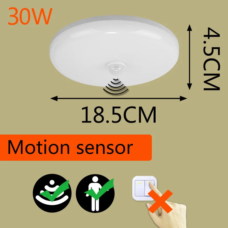 Smart LED Ceiling Light with Motion Sensor for Home & More