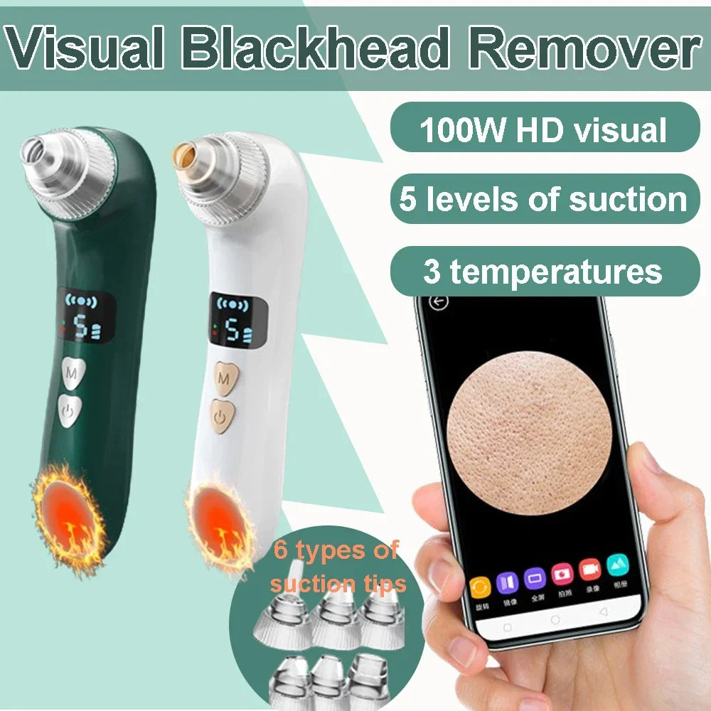 Visual Blackhead Remover Facial Deep Clean Machine | Heated Electric Extractor