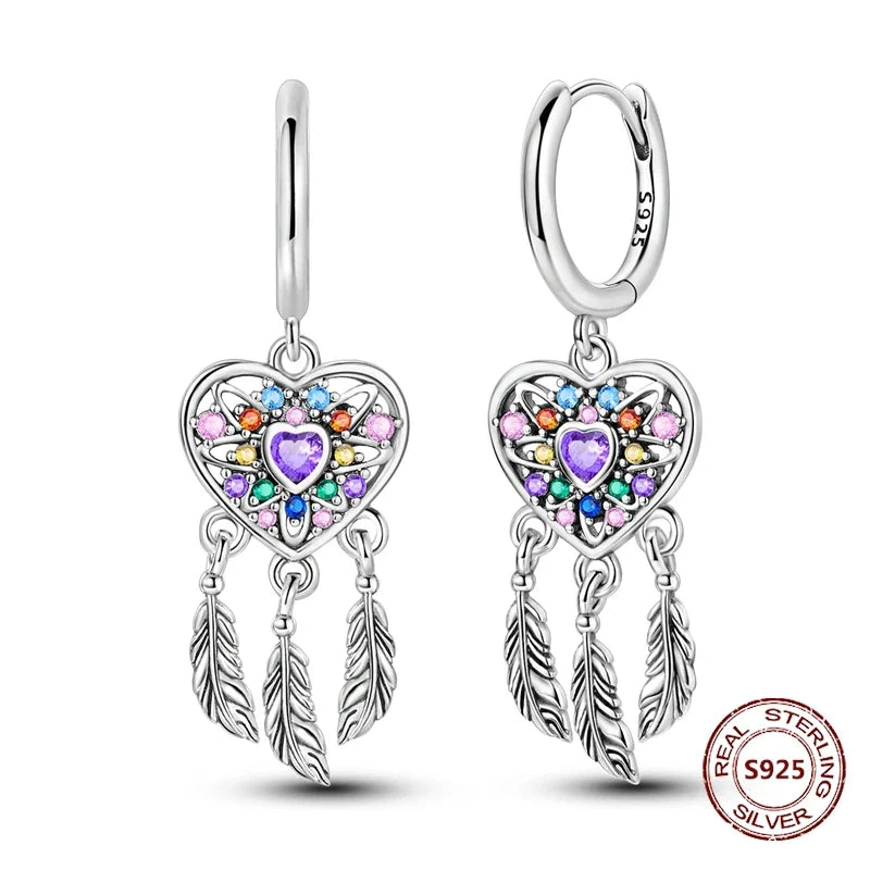 Elegant 925 Sterling Silver Dog Earrings with Zircon and Animal Designs for Women
