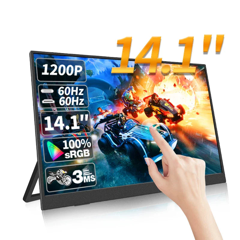 14.1 Inch Touch Screen Portable Gaming Monitor 100% sRGB, 400cd/m², HDR10