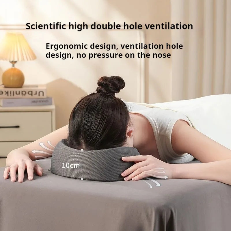 Ergonomic Face Down Pillow with Breathable Memory Foam for Salon & Home