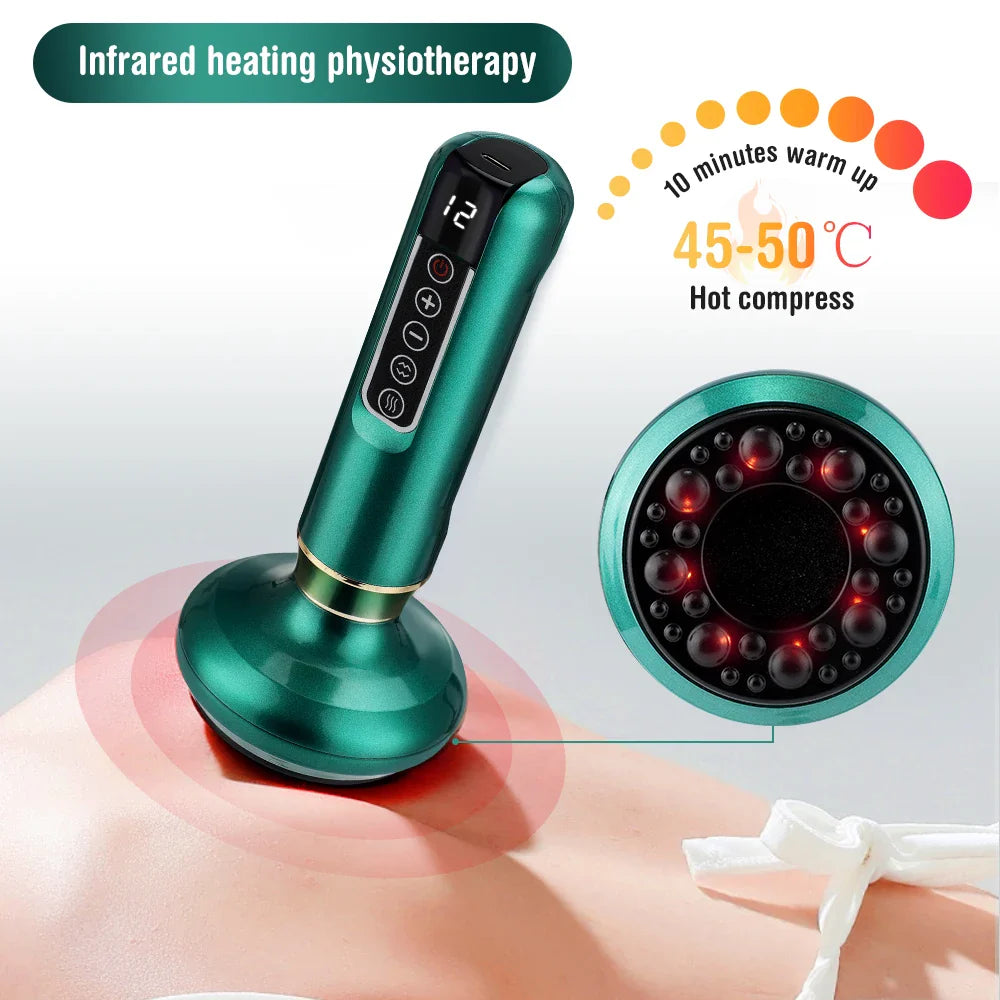 6/12 Gear Electric Cupping Massager - Anti Cellulite & Body Slimming Device with Heat Therapy