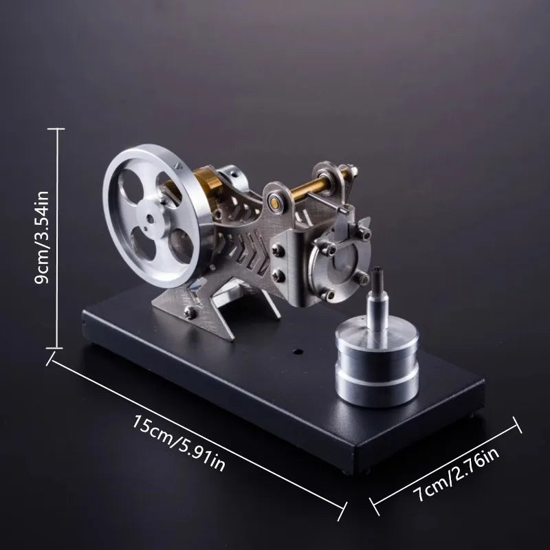 Vacuum Stirling Engine Motor Model - Educational Hot Air Science Experiment Kit